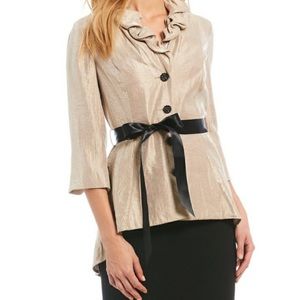 Adrianne Papell shimmer style top/jacket. Size 16 Ruffle ruched collar.